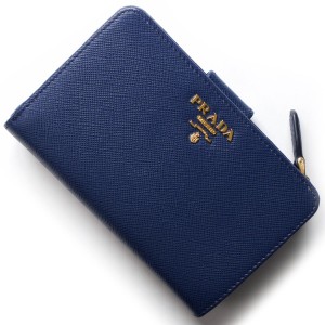 プラダコピー PRADA 二つ折り財布 サフィアーノ メタル SAFFIANO METAL ブリエッタブルー 1ML225 QWA F0016 レディース