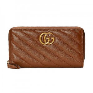 グッチスーパーコピー GG Marmont ダブルGロングウォレット 長財布 ブラウン 443123 0OLFT 2535