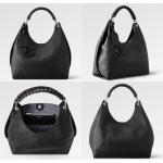ルイ・ヴィトン LOUIS VUITTON カーメルバッグ モノグラム マヒナレザー ブラック M52950