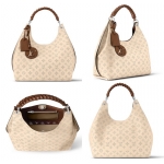 ルイ・ヴィトン LOUIS VUITTON カーメルバッグ モノグラム マヒナレザー クリーム M53188