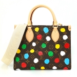 ルイヴィトン モノグラム オンザゴーPM LV×YK 草間彌生 ドット 2way ショルダー トートバッグ 小銭入れ コインパース M46380
