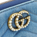 グッチ GUCCI GGマーモント ジップアラウンドウォレット 443123 デニムキャンバス レディース長財布 ブルー