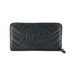 GUCCI グッチ GGマーモント ラウンドファスナー長財布  キルティングレザー ブラック 474814 DRW1T 1000