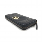 GUCCI グッチ GGマーモント ラウンドファスナー長財布  キルティングレザー ブラック 474814 DRW1T 1000