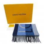 ルイヴィトンマフラー LOUIS VUITTON エシャルプ・LVホライゾン  ブルー メンズ M70921