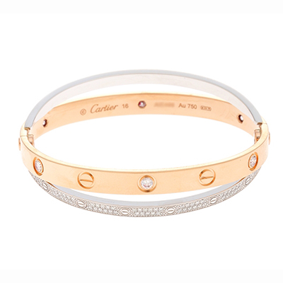 カルティエ LOVE ブレスレット、パヴェダイヤモンド　LOVE BRACELET, DIAMOND-PAVED　PG/WG/ダイヤモンド N6039216