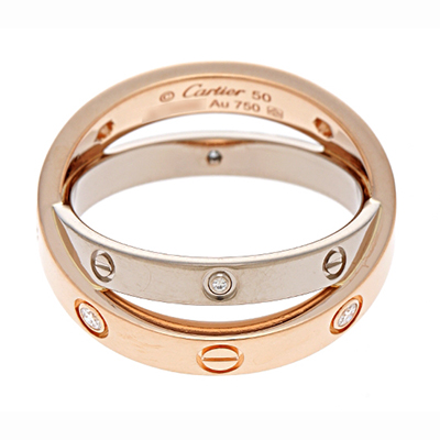 カルティエ指輪 Cartier　リング　ビーラブR　PG　WG　ダイヤ B4094300