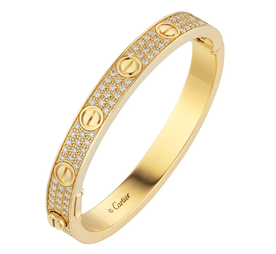 カルティエ LOVE BRACELET, DIAMOND-PAVED ブレスレット、パヴェダイヤモンド イエローゴールド N6035017