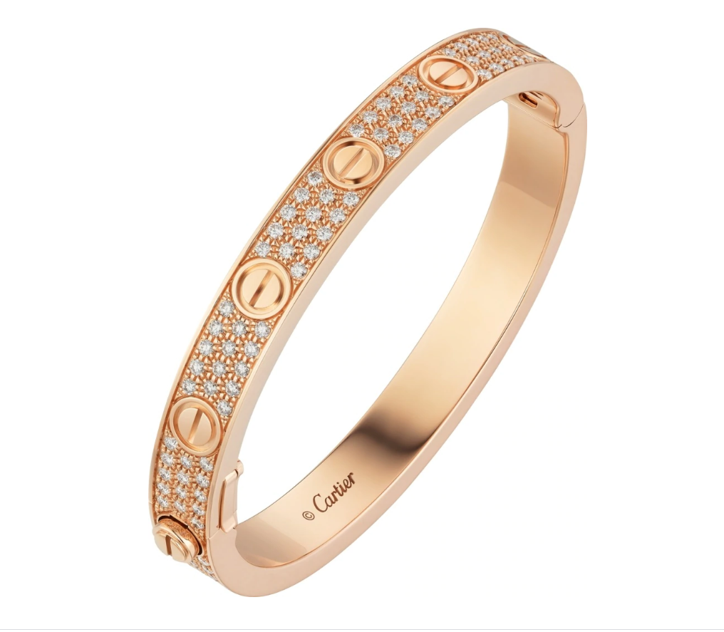 カルティエ LOVE BRACELET, DIAMOND-PAVED ブレスレット、パヴェダイヤモンド ピンクゴールド N6036917