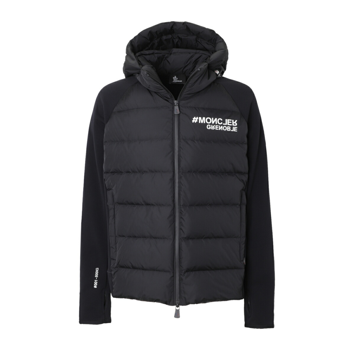 モンクレール グルノーブル MONCLER GRENOBLE ダウン切り替え ジップアップパーカ ブラック メンズ 8g00032 899ig 999
