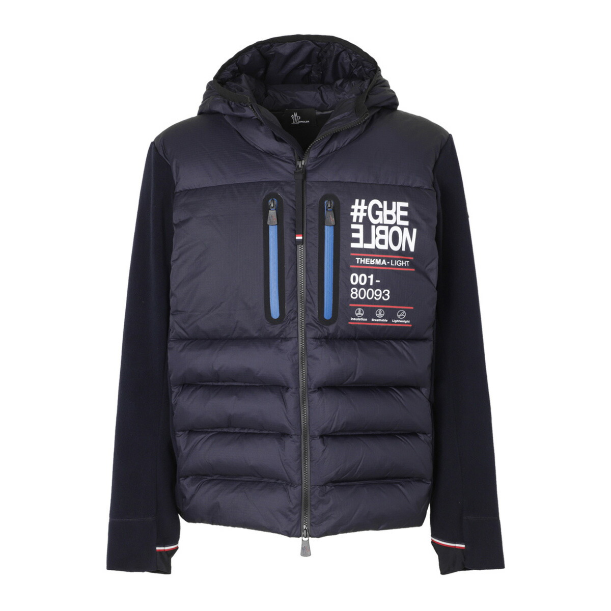 モンクレール グルノーブル MONCLER GRENOBLE ダウン切り替え ジップアップ カーディガン ブルー メンズ 8g00035 80093 77d
