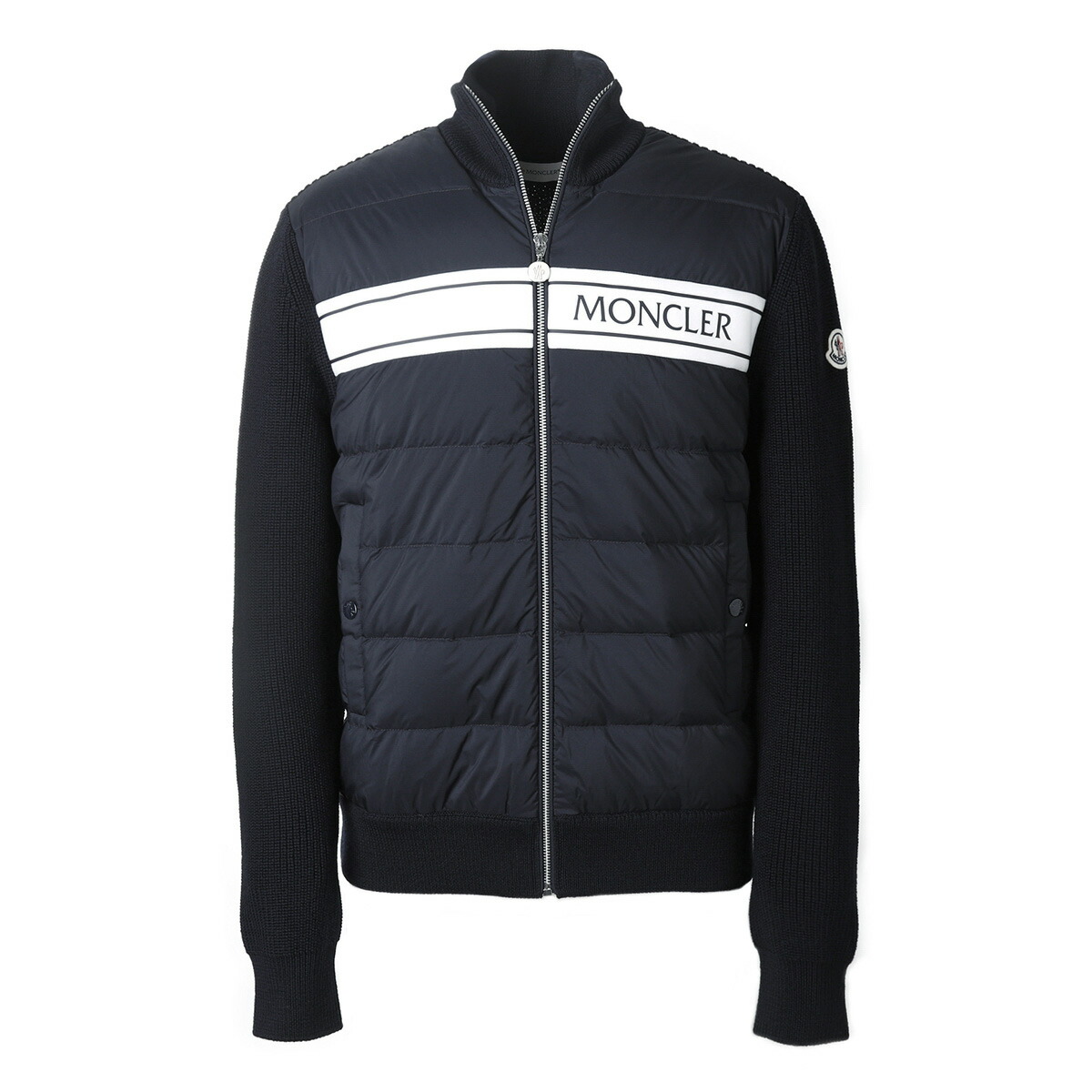 モンクレール MONCLER ダウン入りジップカーディガン パディング入りジップアップのカーディガン ブルー 9b00005 m1131 769