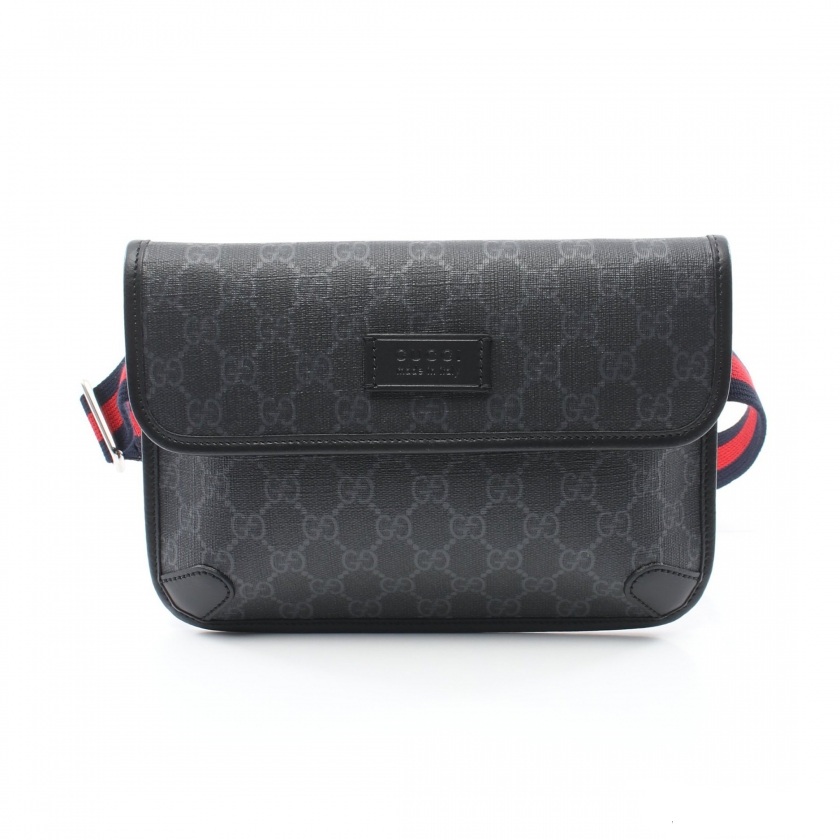 グッチ GUCCI GGスプリーム ウエストバッグ ボディバッグ PVC レザー ブラック マルチカラー 598113 K5RLN 1095