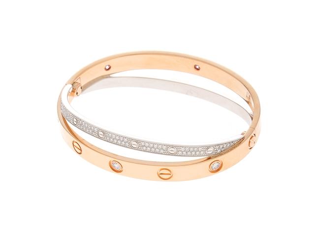 カルティエ LOVE ブレスレット、パヴェダイヤモンド　LOVE BRACELET, DIAMOND-PAVED　PG/WG/ダイヤモンド N6039216