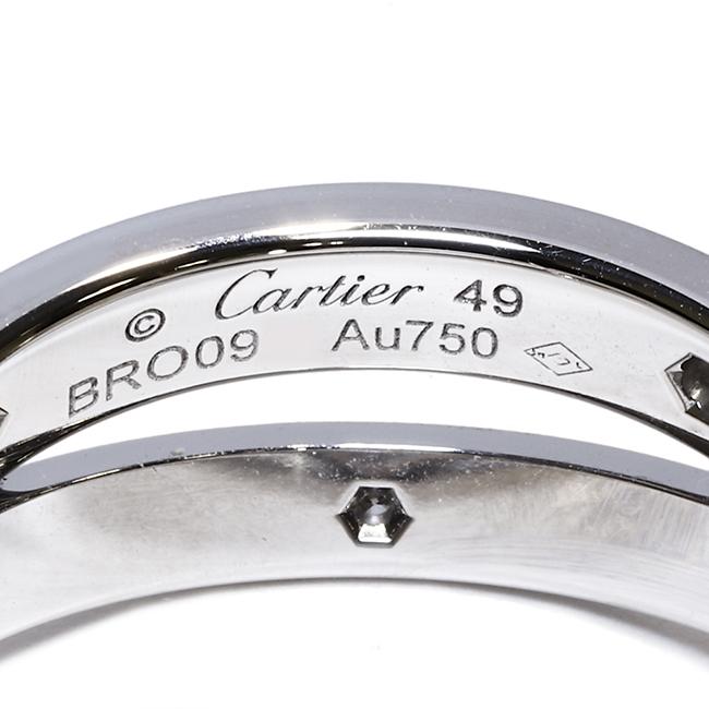 カルティエ K18WG ダイヤ6P 0.08ct ビーラブリング  リング B4215758