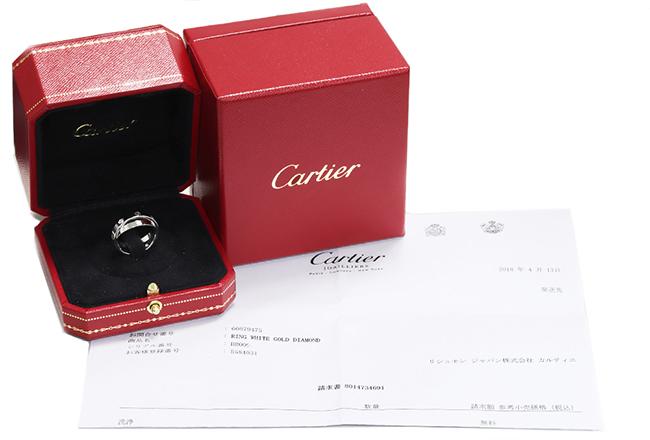 カルティエ K18WG ダイヤ6P 0.08ct ビーラブリング  リング B4215758