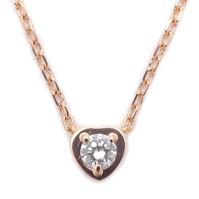 カルティエネックレス ディアマン レジェ ハート MM 1Pダイヤ 0.13ct K18PG 750PG ピンクゴールド レディース アクセサリー B20231208