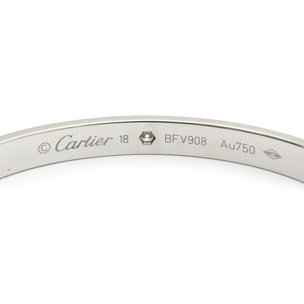 カルティエ ブレスレット K18WG ダイヤ1P(0.10ct) ラブオープンブレスレット ラブブレス B6029917