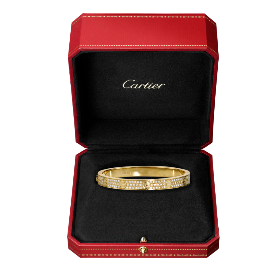 カルティエ LOVE BRACELET, DIAMOND-PAVED ブレスレット、パヴェダイヤモンド イエローゴールド N6035017