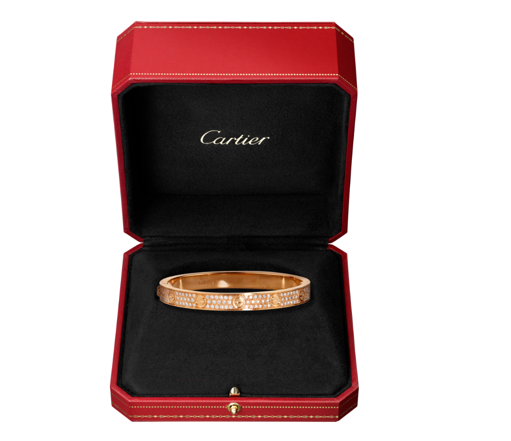 カルティエ LOVE BRACELET, DIAMOND-PAVED ブレスレット、パヴェダイヤモンド ピンクゴールド N6036917