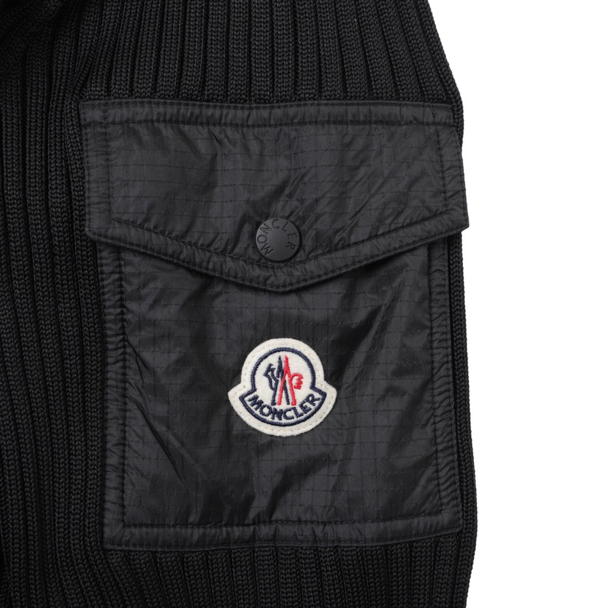 モンクレール MONCLER ダウン切り替え ジップアップ カーディガン ブラック 9b00025 m1124 999
