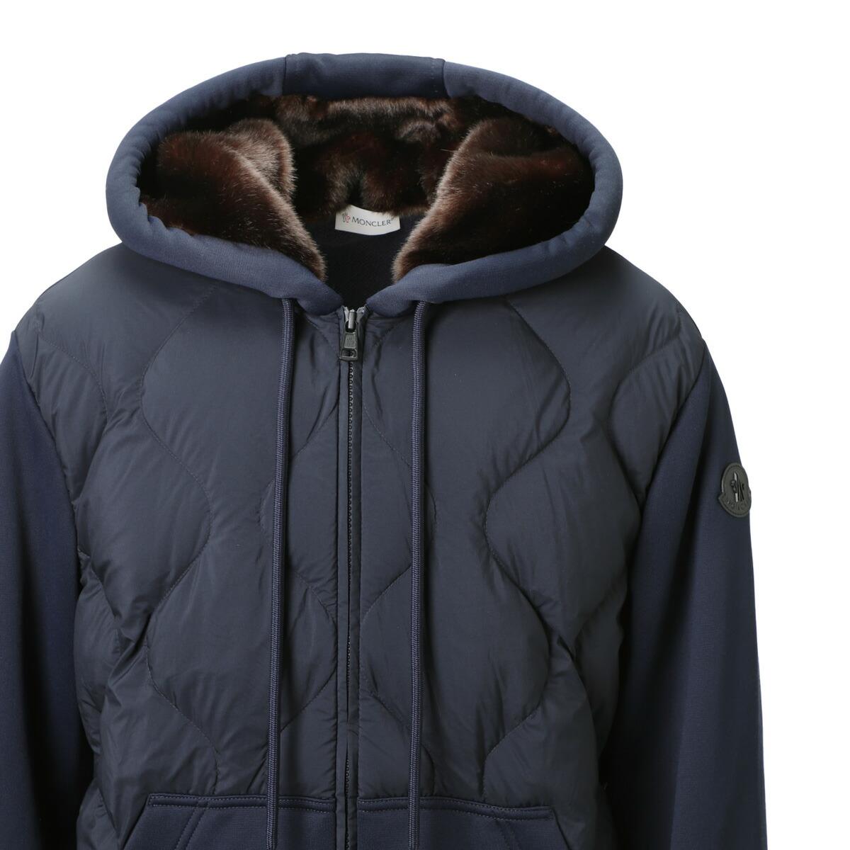 モンクレール MONCLER ダウン切り替え ジップアップパーカ ブルー 8g00013 899g9 778