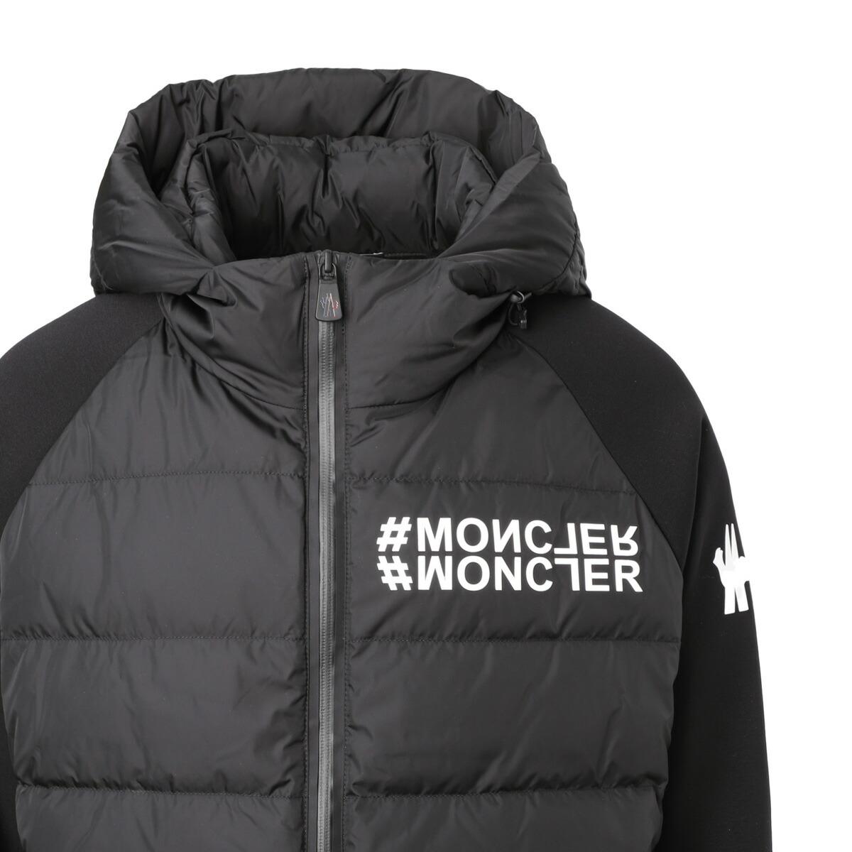 モンクレール グルノーブル MONCLER GRENOBLE ダウン切り替え ジップアップパーカ ブラック メンズ 8g00031 809ht 999
