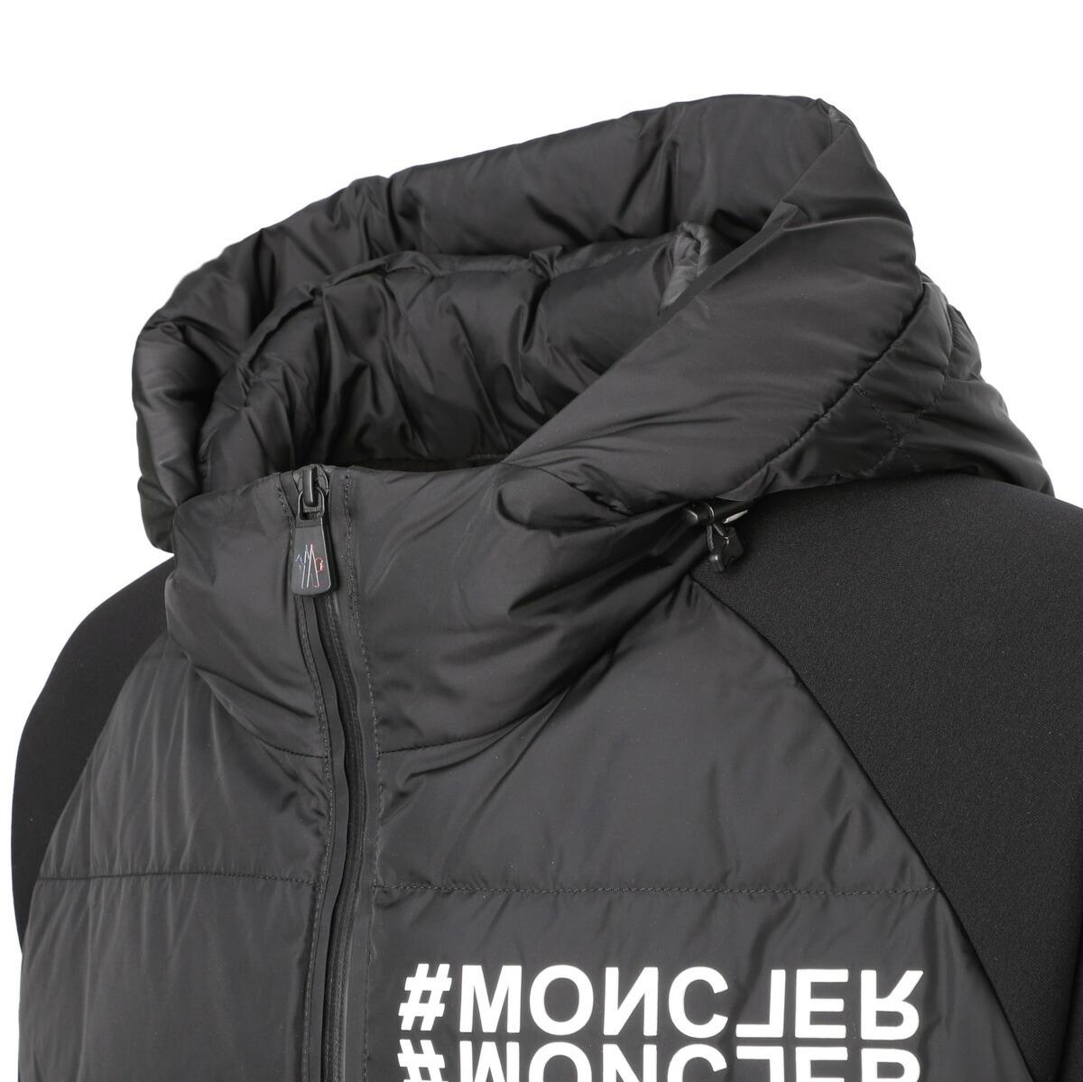 モンクレール グルノーブル MONCLER GRENOBLE ダウン切り替え ジップアップパーカ ブラック メンズ 8g00031 809ht 999