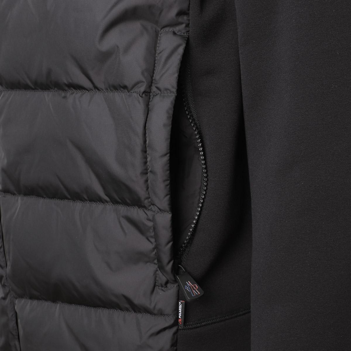 モンクレール グルノーブル MONCLER GRENOBLE ダウン切り替え ジップアップパーカ ブラック メンズ 8g00031 809ht 999