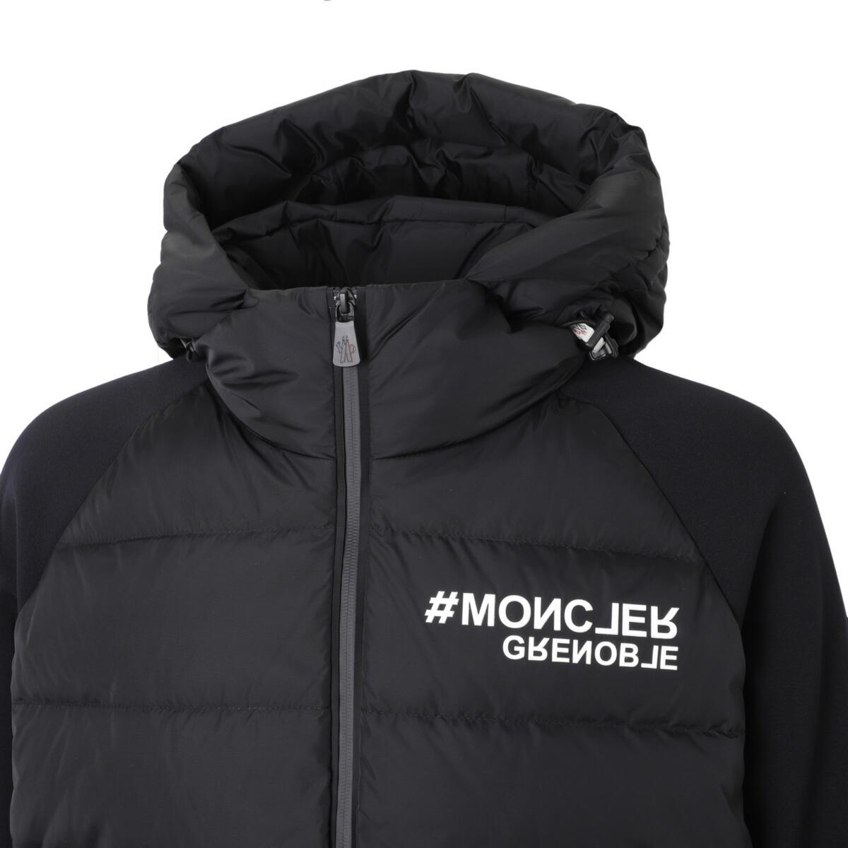 モンクレール グルノーブル MONCLER GRENOBLE ダウン切り替え ジップアップパーカ ブラック メンズ 8g00032 899ig 999