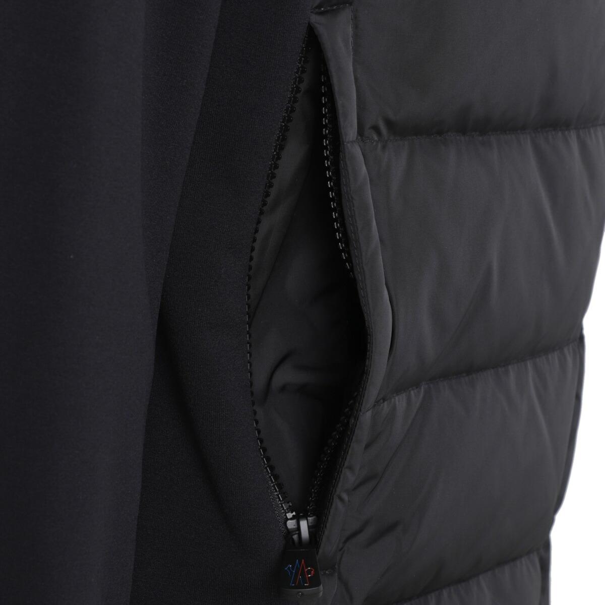 モンクレール グルノーブル MONCLER GRENOBLE ダウン切り替え ジップアップパーカ ブラック メンズ 8g00032 899ig 999