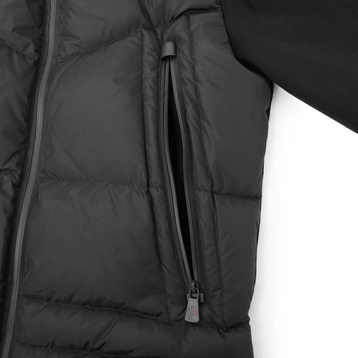 モンクレール グルノーブル MONCLER GRENOBLE ダウン切り替え ジップアップパーカ ブラック 8g00033 80093 999