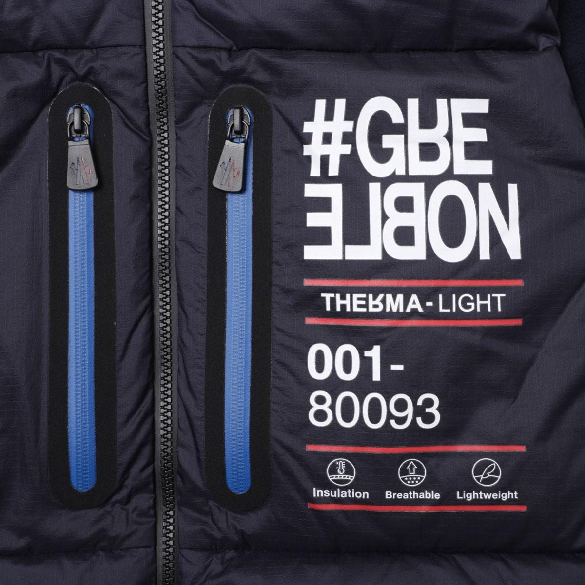 モンクレール グルノーブル MONCLER GRENOBLE ダウン切り替え ジップアップ カーディガン ブルー メンズ 8g00035 80093 77d