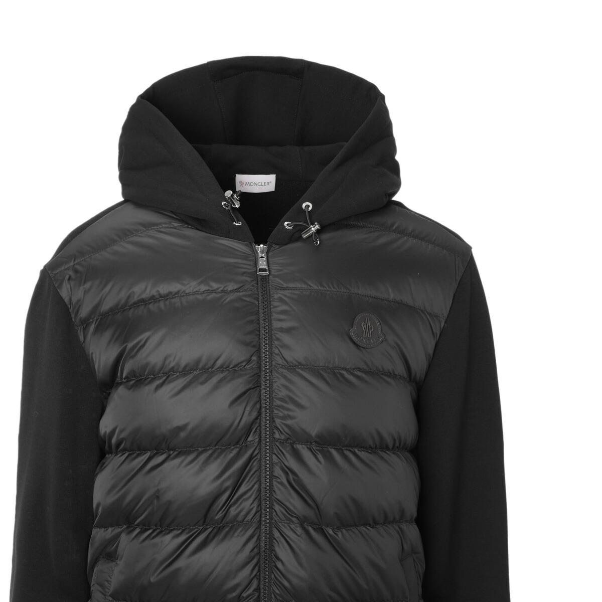 モンクレール MONCLER ダウン切り替え ジップアップパーカ ブラック メンズ 8g00035 809kz 999