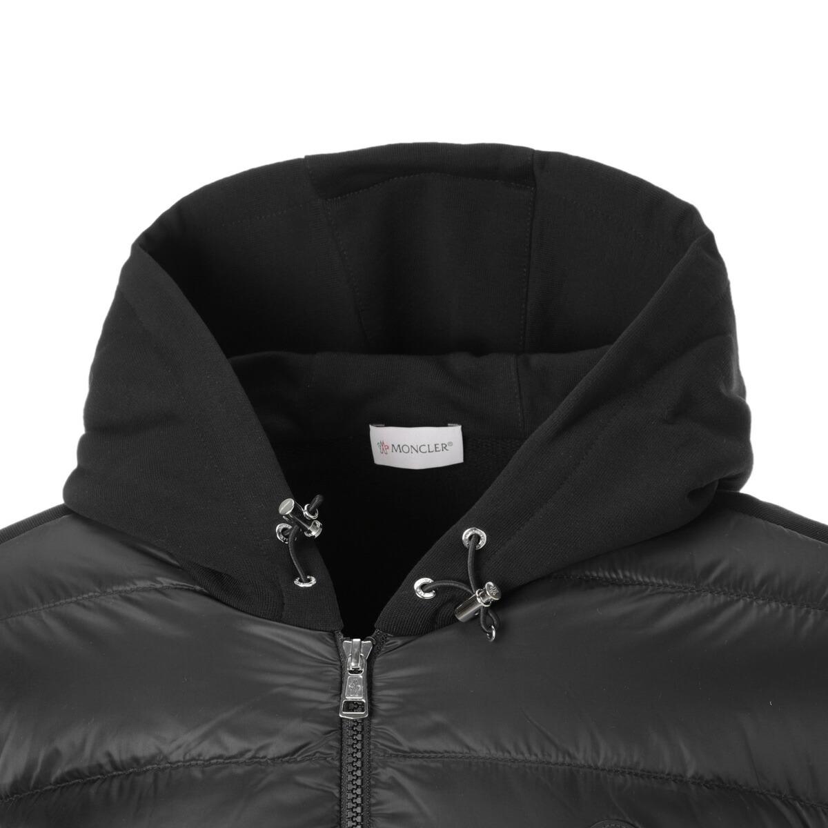 モンクレール MONCLER ダウン切り替え ジップアップパーカ ブラック メンズ 8g00035 809kz 999
