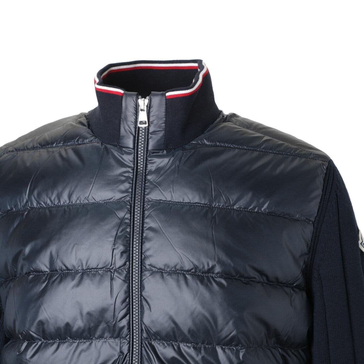 モンクレール MONCLER ダウン切り替え ジップアップ カーディガン ブルー 9b00001 m1509 742