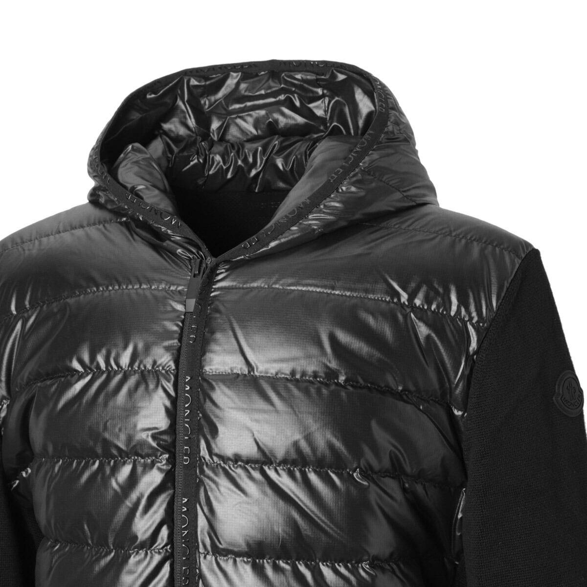 モンクレール MONCLER ダウン切り替え ジップアップ カーディガン ブラック 9b00004 m1113 999