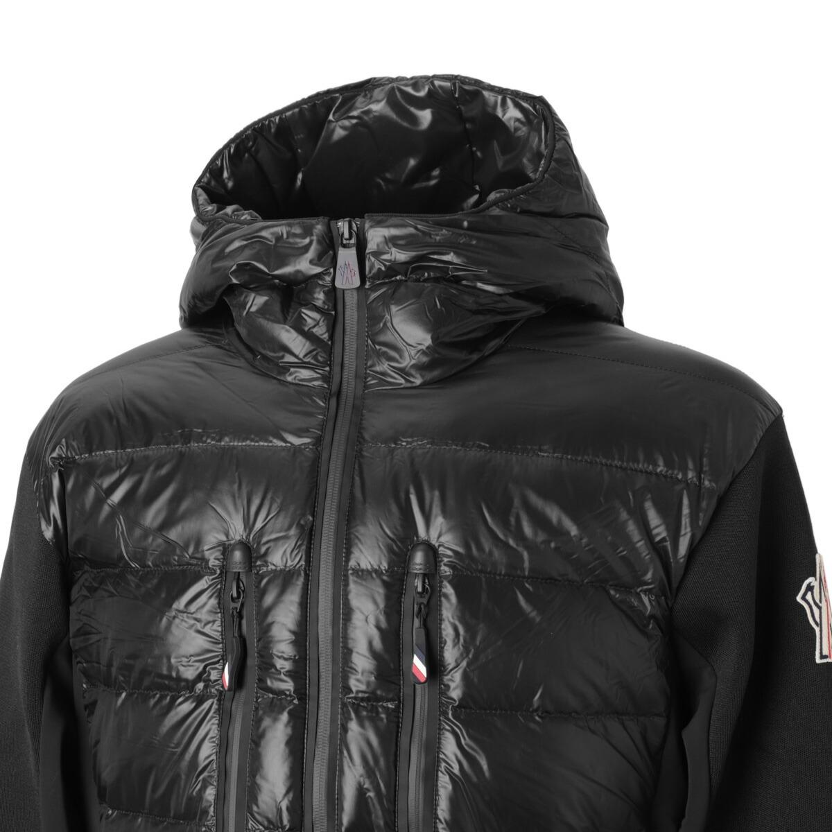 モンクレール グルノーブル MONCLER GRENOBLE ダウン切り替え ニットブルゾン ブラック 9b00008 c9043 999