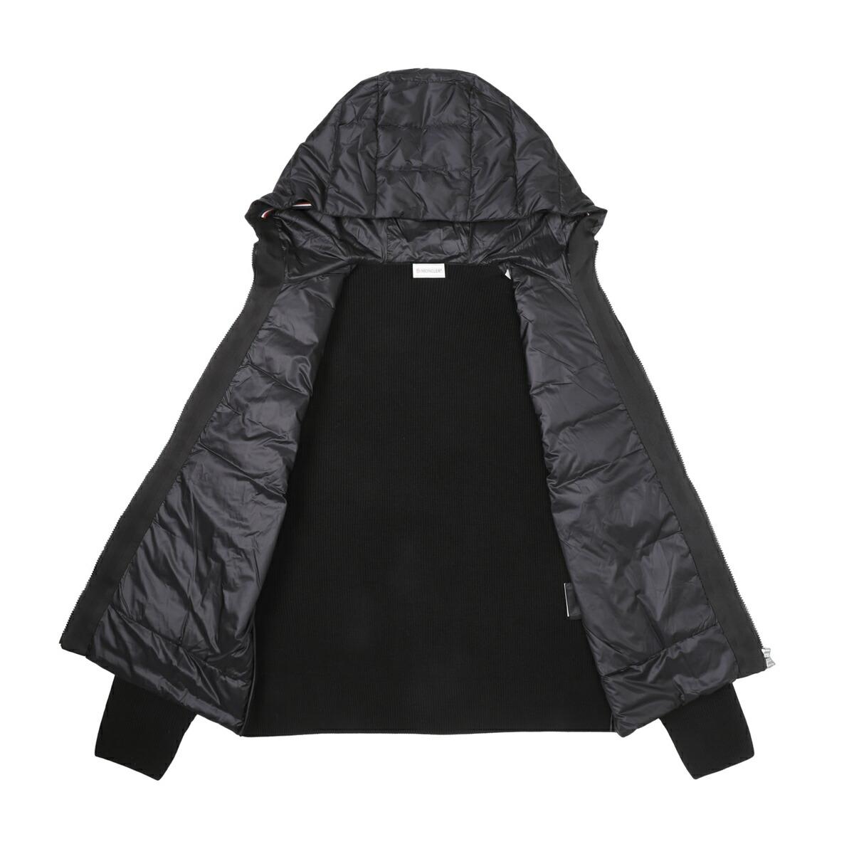 モンクレール MONCLER ダウン切り替え ジップアップニット ブラック 9b00005 m1367 999