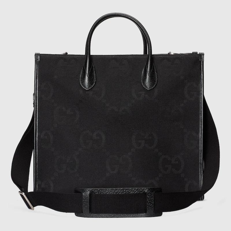 グッチ ジャンボGG ブラック ユニセックス キャンバス トートバッグ 678839 UKMDG 1000
