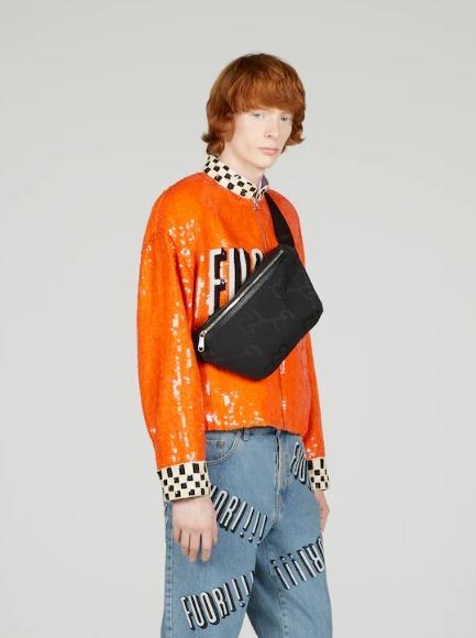 グッチ ジャンボGGベルトバック ブラック GGキャンバス ユニセックス ウエストバッグ 696031 UKMDG 1000