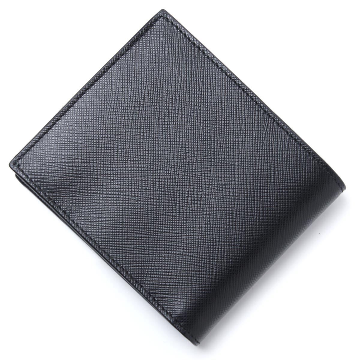 プラダ PRADA 2つ折り 財布 小銭入れ付き ブラック メンズ ウォレット ギフト プレゼント 2mo738 2ego f0575