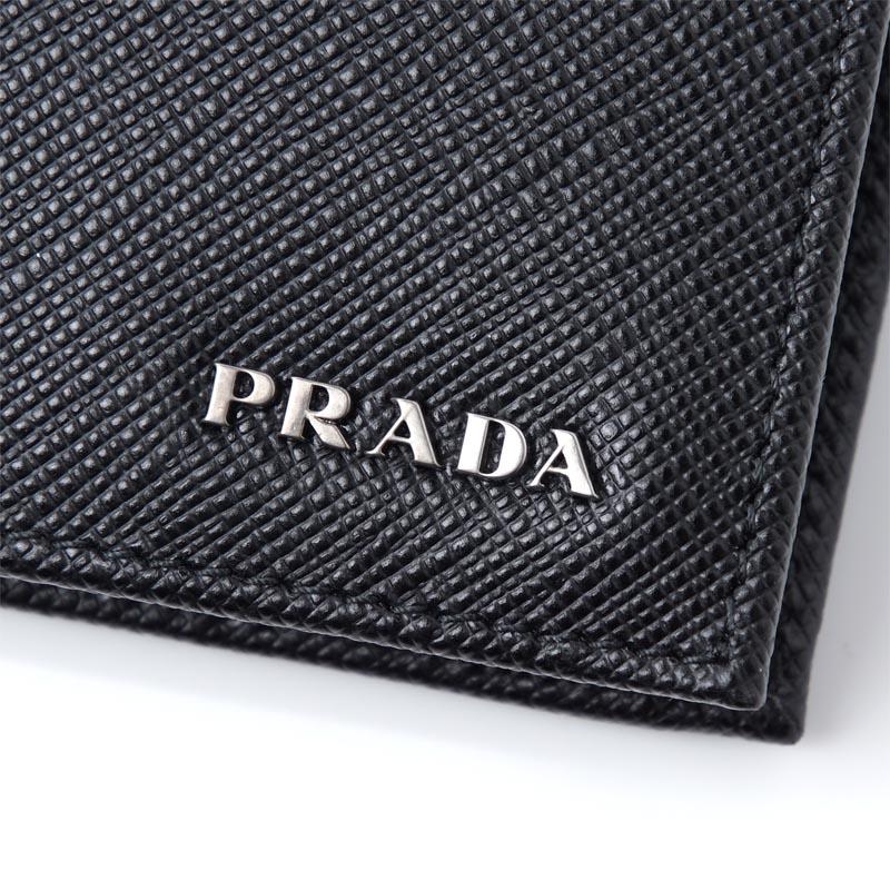 プラダ PRADA 2つ折り 財布 小銭入れ付き ブラック メンズ 黒 小物 レザー 革小物 ギフト プレゼント 2mo738 c5s f0g52 SAFFIANO サフィアーノ