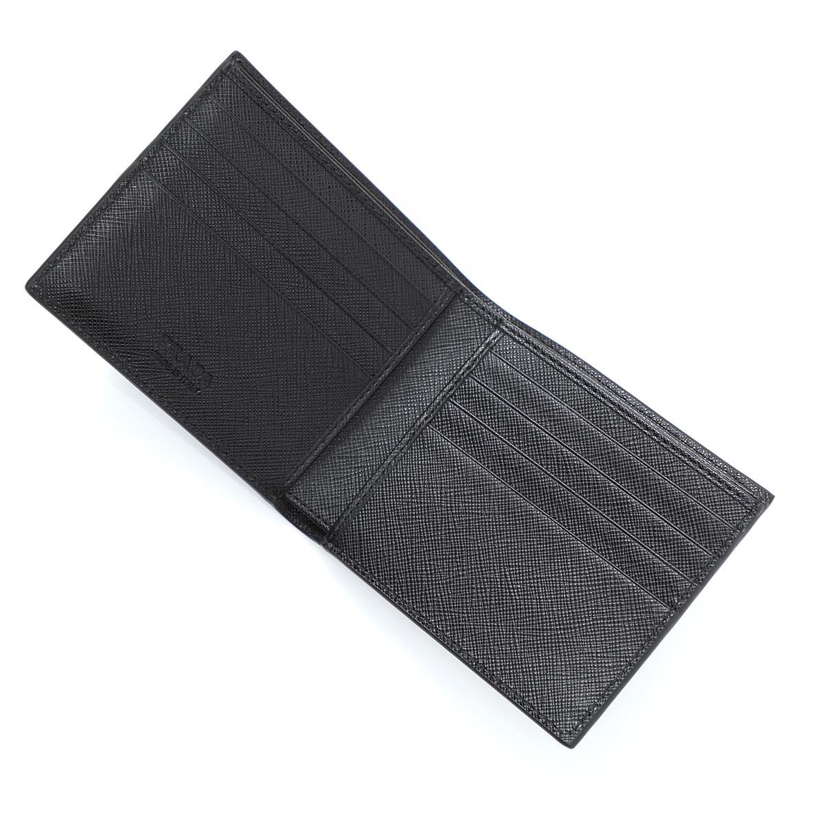 プラダ PRADA 2つ折り財布 ブラック メンズ 2mo513 qme f0632 SAFFIANO