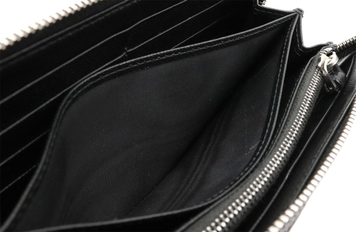 プラダ SAFFIANO CHARAC ロゴ ラウンドファスナー 長財布 サフィアーノ 型押しレザー NERO ブラック 黒 シルバー金具 2ML317