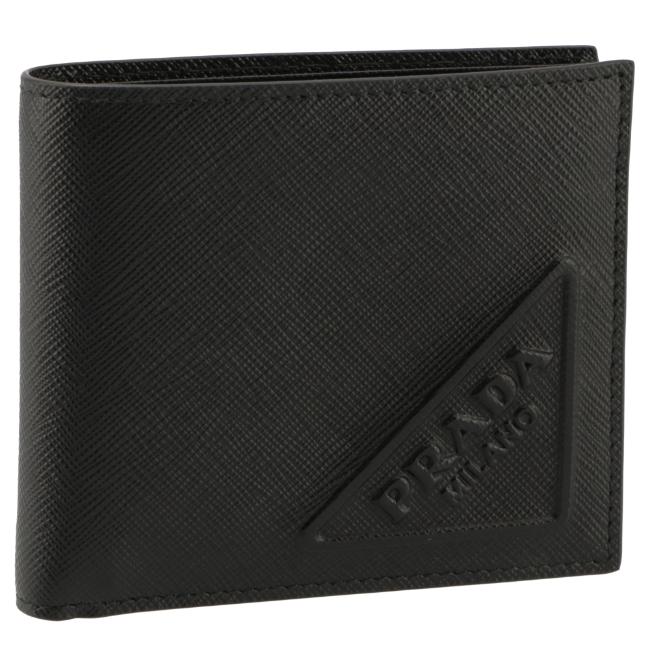 プラダ/PRADA 財布 メンズ レザー 二つ折り財布 NERO 2MO738-2D1Q-002