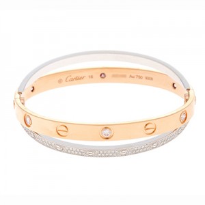カルティエ LOVE ブレスレット、パヴェダイヤモンド　LOVE BRACELET, DIAMOND-PAVED　PG/WG/ダイヤモンド N6039216