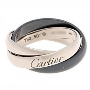 カルティエリング Cartier  トリニティリング　WG/セラミック(黒)　B20231205