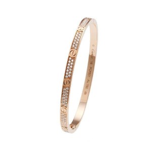 カルティエ ブレスレット ラブブレスSM パヴェ ダイヤ PG ピンクゴールド 18K 新型 パヴェセッティング バングル N6710716
