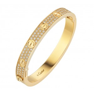 カルティエ LOVE BRACELET, DIAMOND-PAVED ブレスレット、パヴェダイヤモンド イエローゴールド N6035017